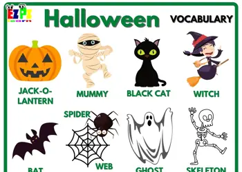 Halloween Holiday Vocabulary Free English Vocabulary Flashcards, Worksheets, Coloring Pages, Games and More for English Language Learners